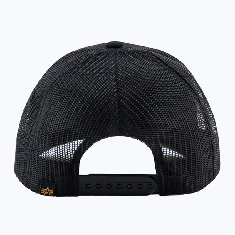 Férfi Alpha Industries Label Trucker baseball sapka fekete 2