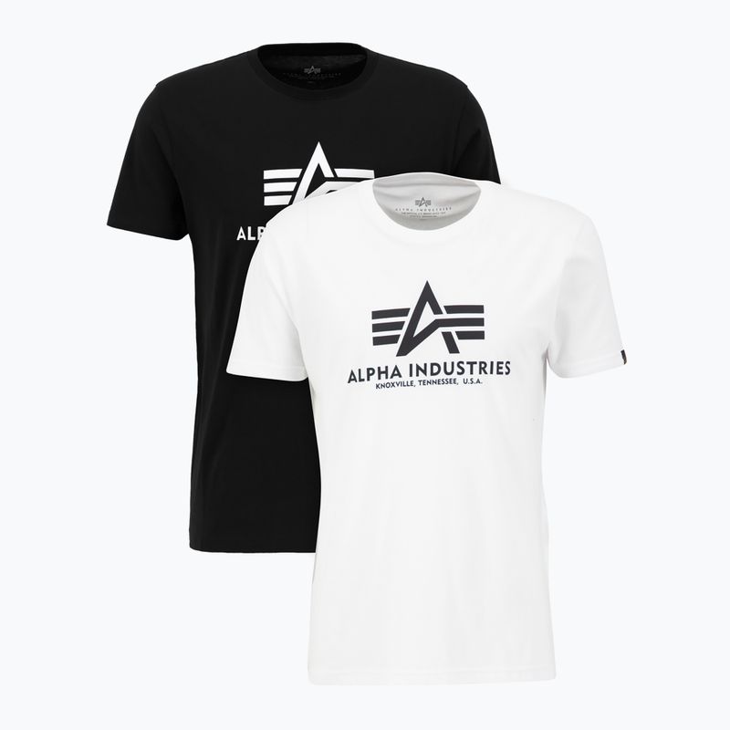 Férfi póló Alpha Industries Basic T 2 db black/white