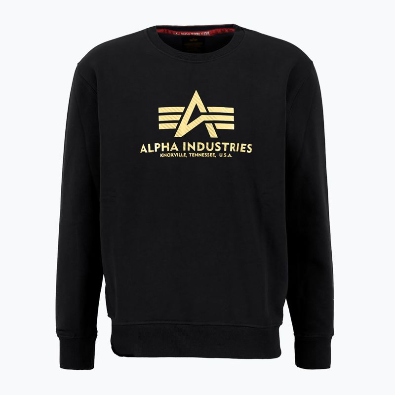 Férfi pulóver Alpha Industries Basic Carbon black/gold 3