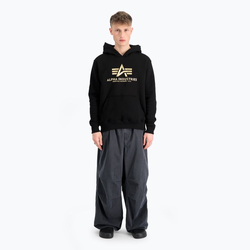 Férfi pulóver Alpha Industries Basic Carbon Hoody black/gold 2