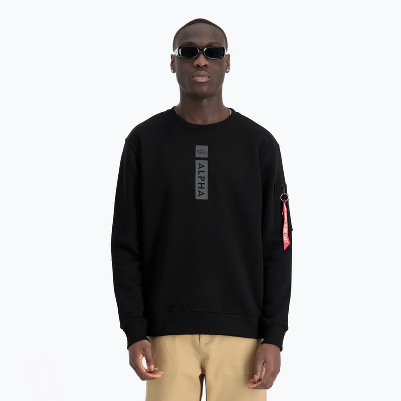 Férfi Alpha Industries fényvisszaverő pulóver fekete