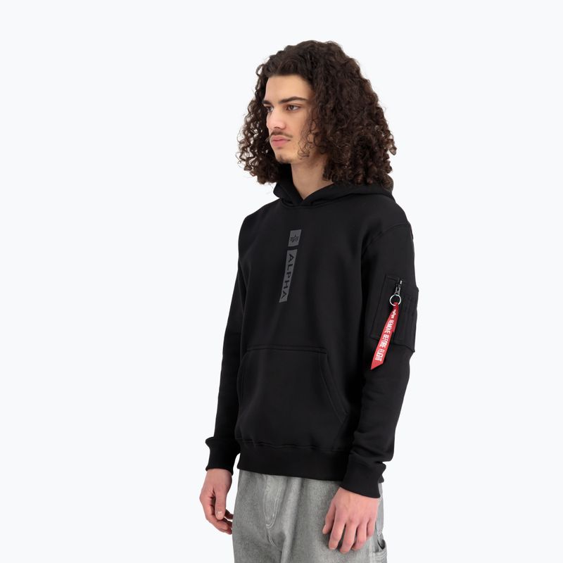 Férfi Alpha Industries Puff Print kapucnis pulóver fekete
