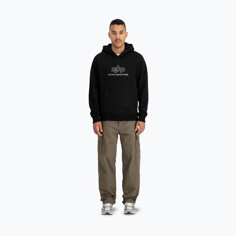 Férfi Alpha Industries Basic kapucnis pulóver TPU fekete/króm 2