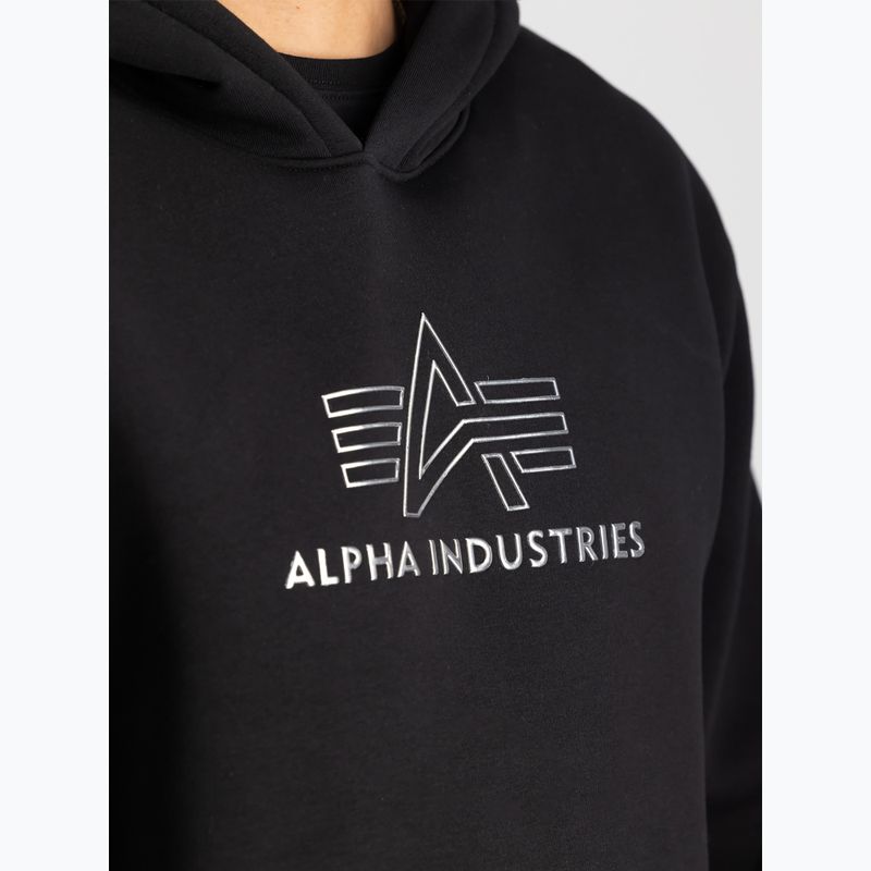 Férfi Alpha Industries Basic kapucnis pulóver TPU fekete/króm 5