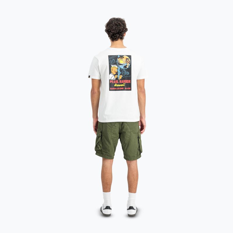 Alpha Industries férfi Pearl Harbor Back Print T-shirt fehér 3