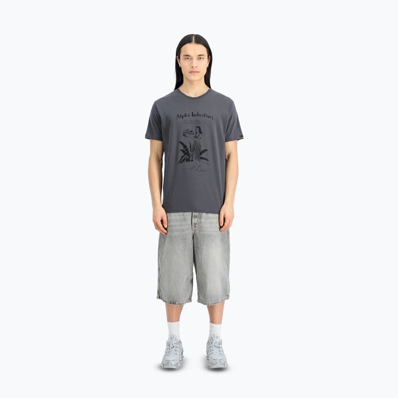Alpha Industries férfi póló Hawaii vintage szürke 2