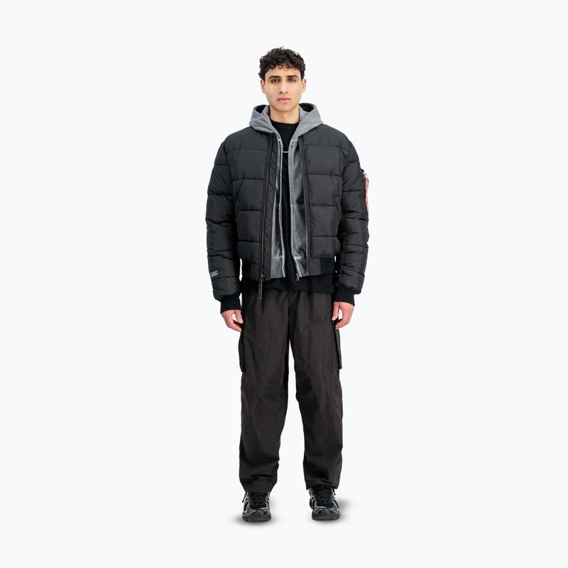 Férfi bélelt dzseki Alpha Industries MA-1 Logo Puffer Bomber black 2