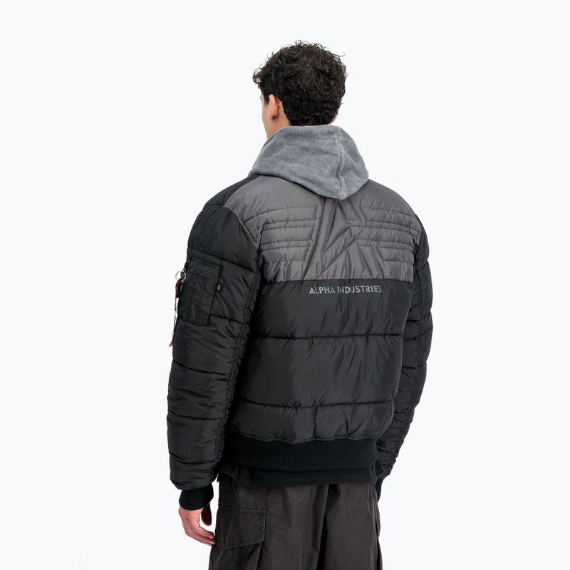 Férfi bélelt dzseki Alpha Industries MA-1 Logo Puffer Bomber black 3
