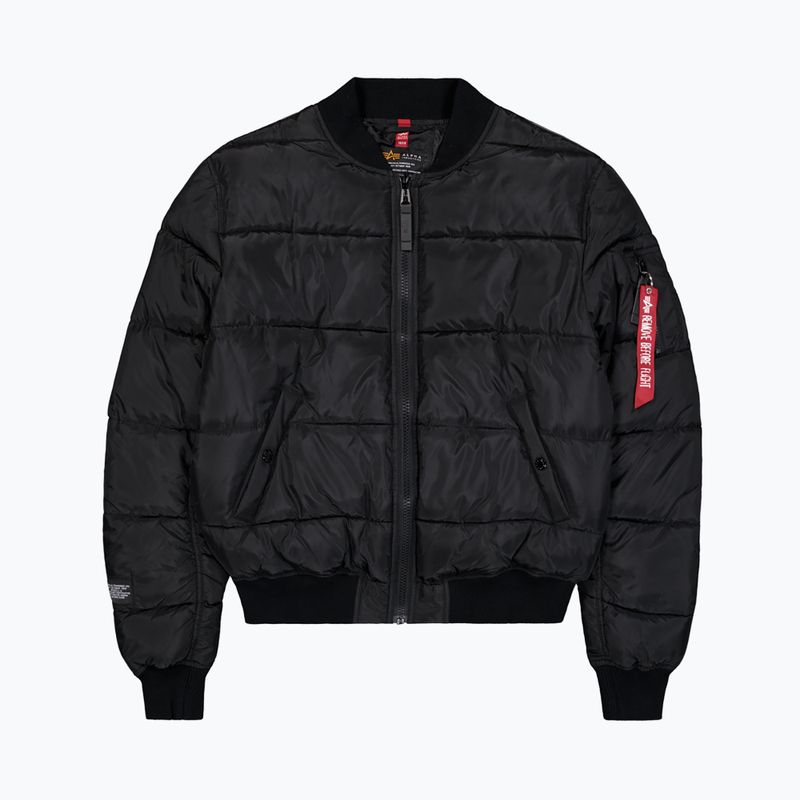 Férfi bélelt dzseki Alpha Industries MA-1 Logo Puffer Bomber black 7