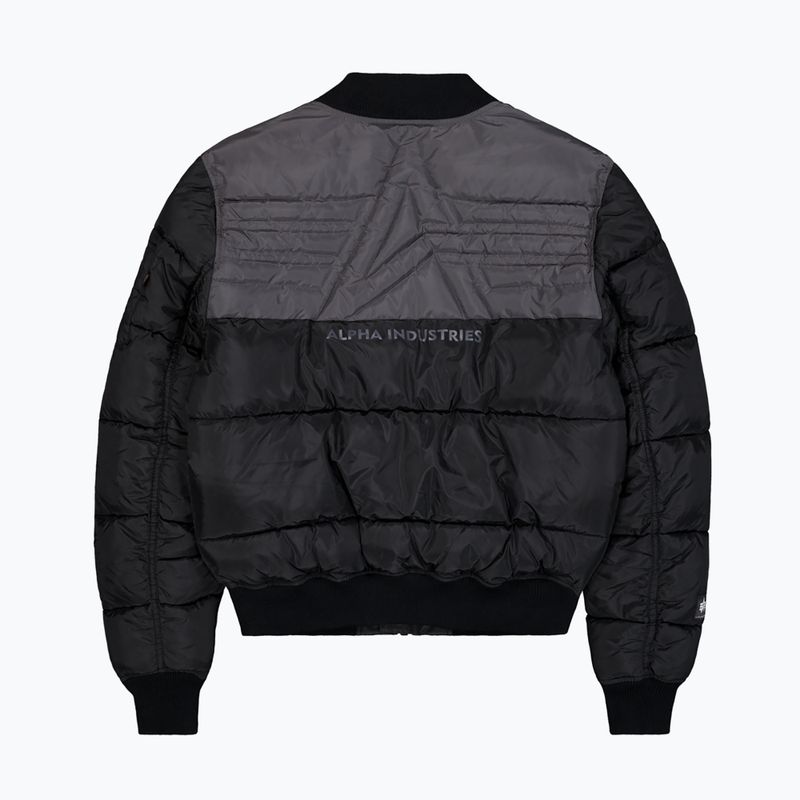 Férfi bélelt dzseki Alpha Industries MA-1 Logo Puffer Bomber black 8