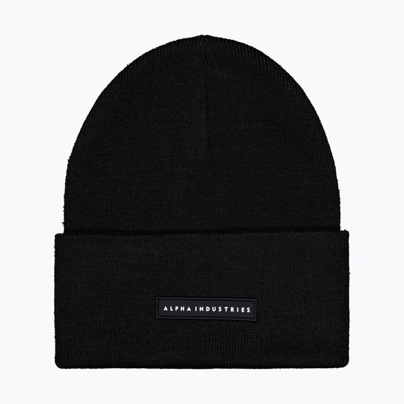 Sapka Alpha Industries Rubber Logo Beanie black