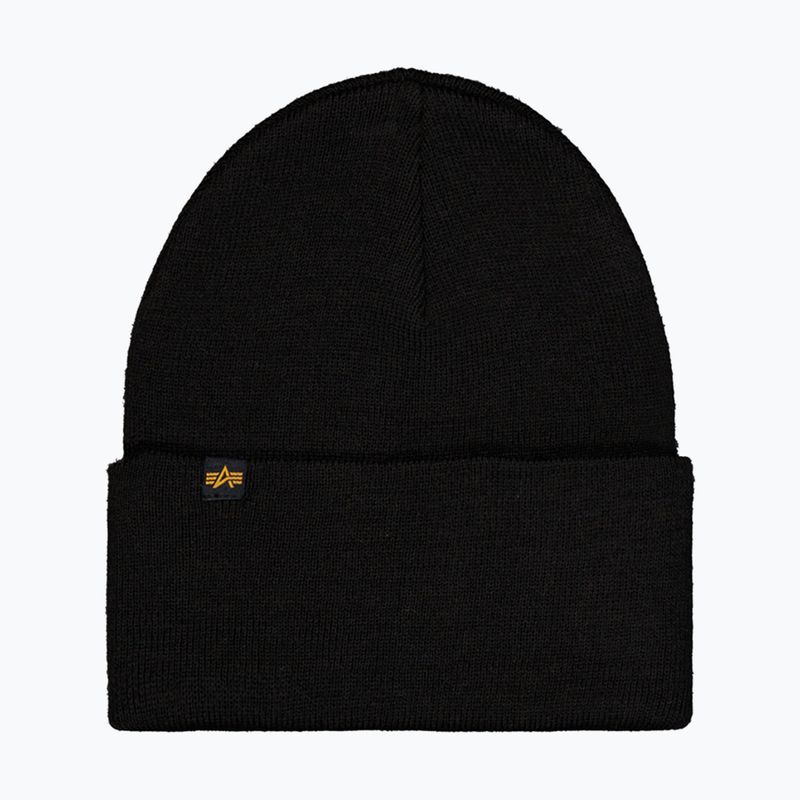 Sapka Alpha Industries Rubber Logo Beanie black 2