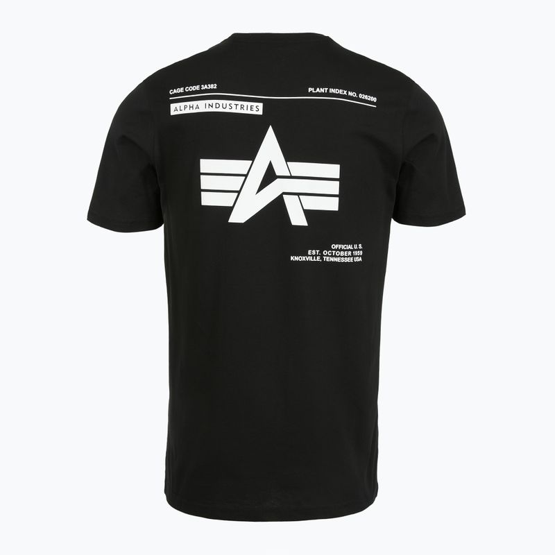Alpha Industries férfi póló Label T Back Print fekete 6