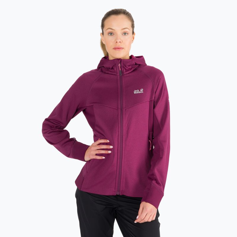 Jack Wolfskin női Hydro Grid Fleece pulóver rózsaszín 1709911