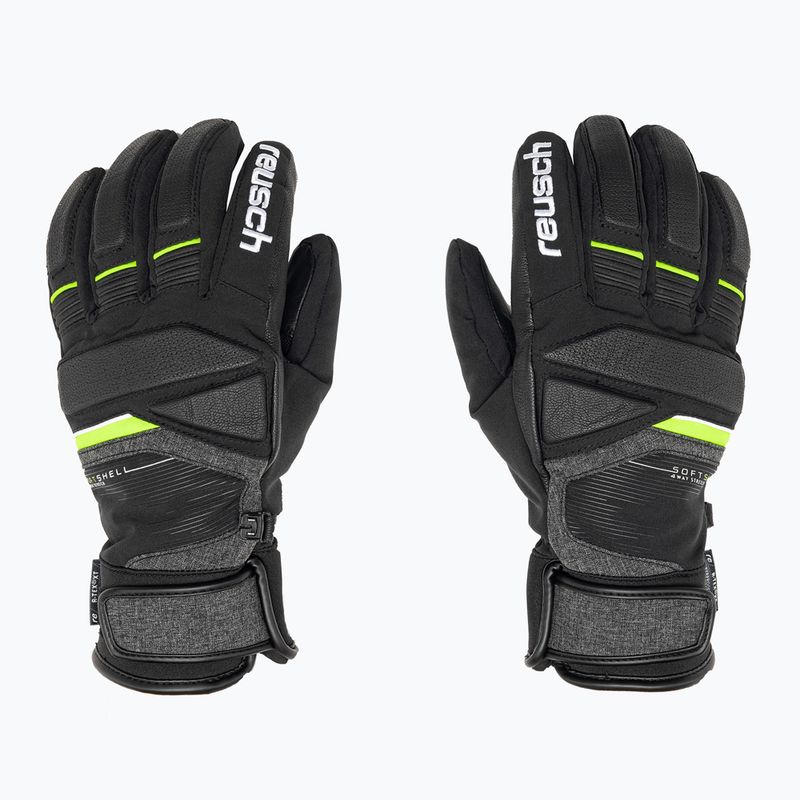 Reusch Storm R-Tex Xt síelő kesztyű fekete/fekete melange/neonzöld 3