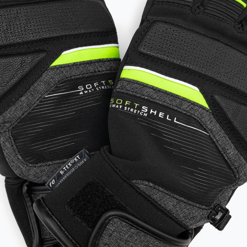 Reusch Storm R-Tex Xt síelő kesztyű fekete/fekete melange/neonzöld 5