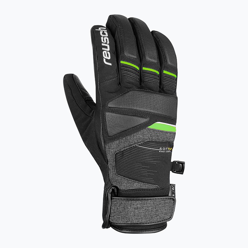Reusch Storm R-Tex Xt síelő kesztyű fekete/fekete melange/neonzöld 6