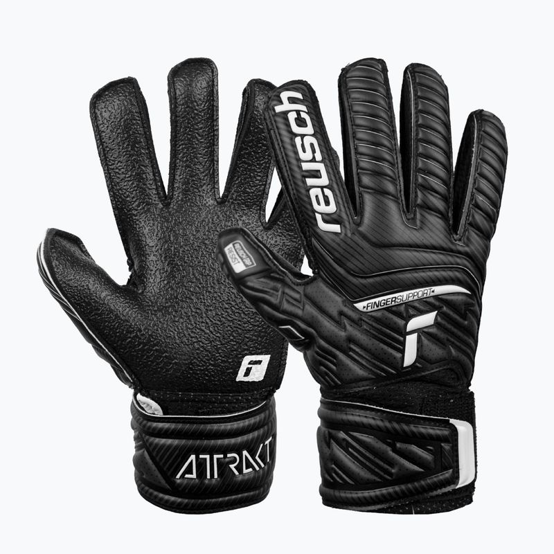 Reusch Attrakt Resist Finger Support Junior gyermek kapuskesztyű fekete 5272610 5
