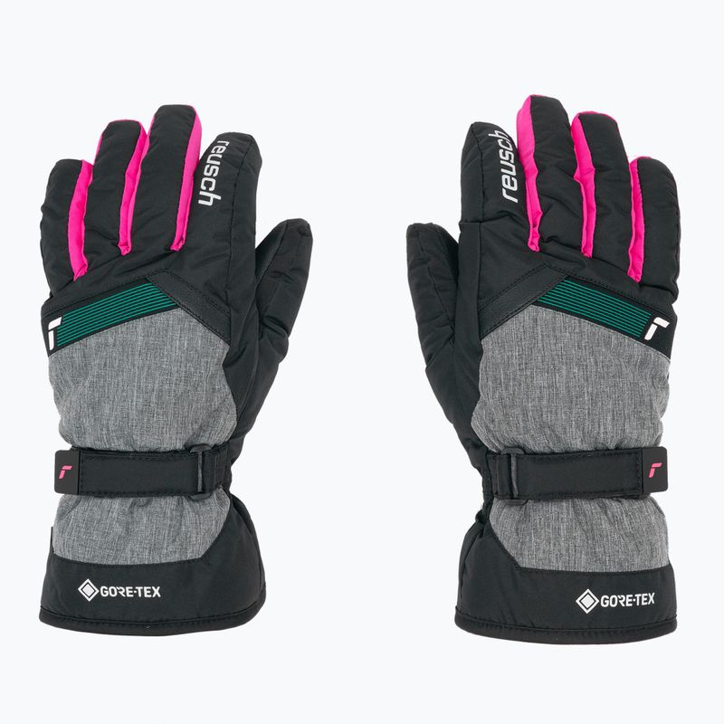 Reusch Flash Gore-Tex gyermek síelő kesztyű fekete/fekete melange/rózsaszín glo 3