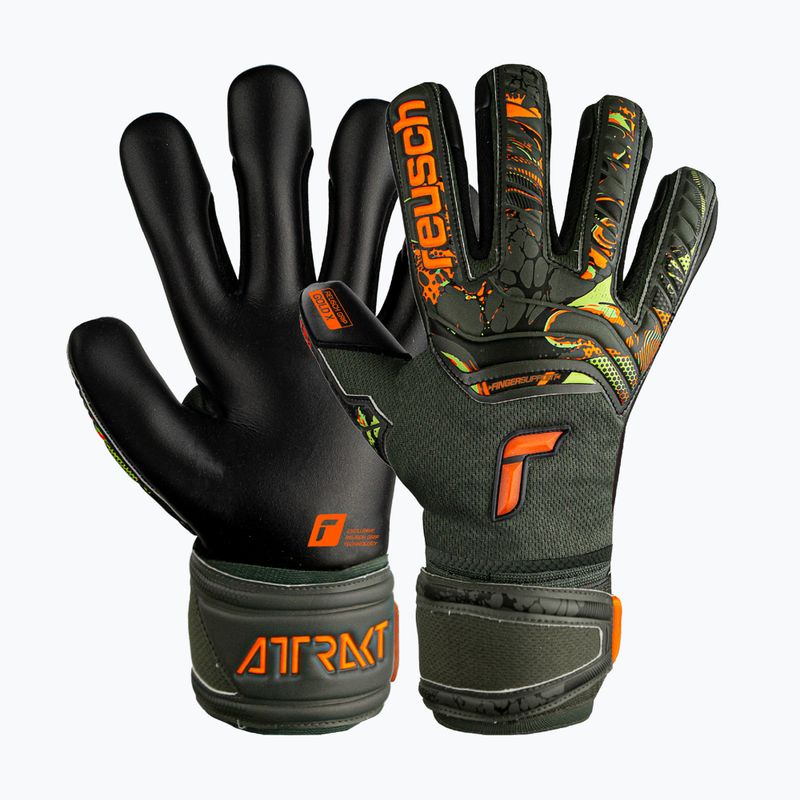 Reusch Attrakt Gold X Finger Support Junior kapuskesztyű zöld-fekete 5372050-5555 4