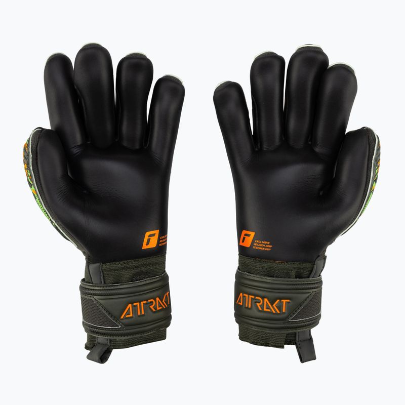 Reusch Attrakt Gold X Finger Support Junior kapuskesztyű zöld-fekete 5372050-5555 2