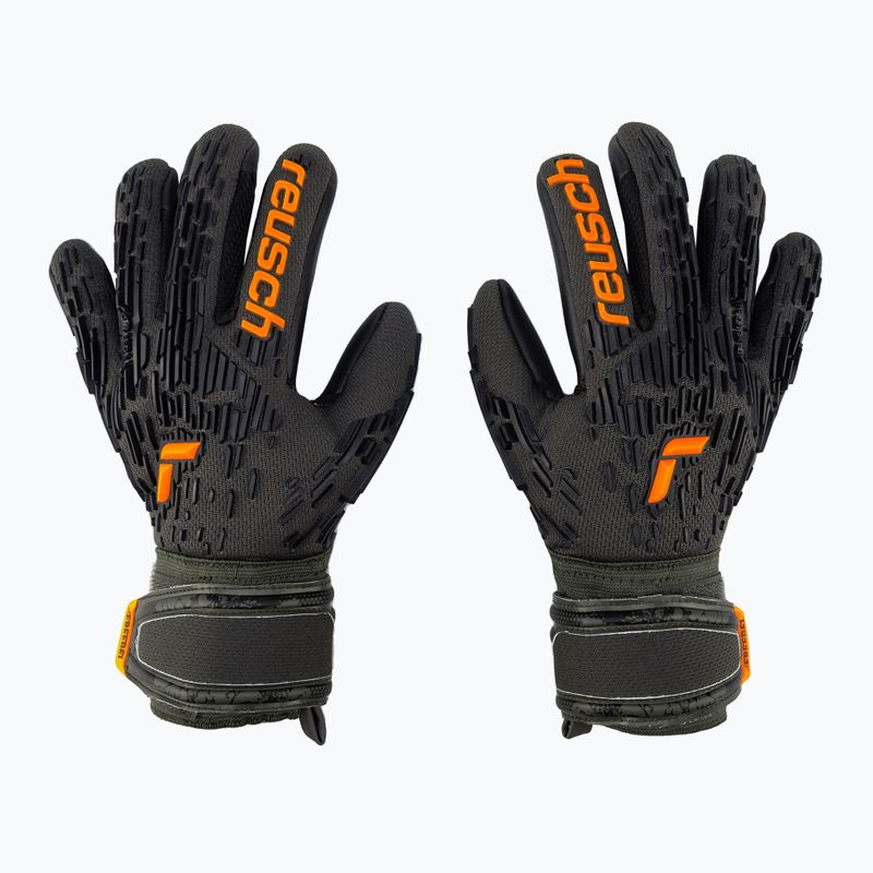 Reusch Attrakt Freegel Silver Finger Support Junior kapuskesztyű fekete-zöld 5372030-5555