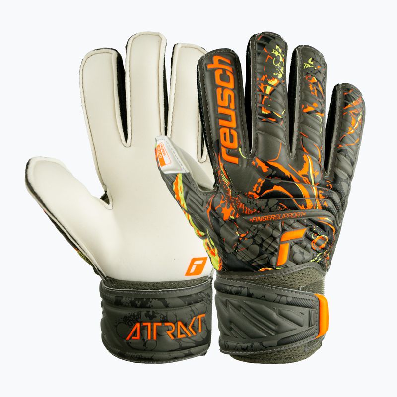 Reusch Attrakt Solid Finger Support Junior gyermek kapuskesztyű zöld 5372010-5556 4