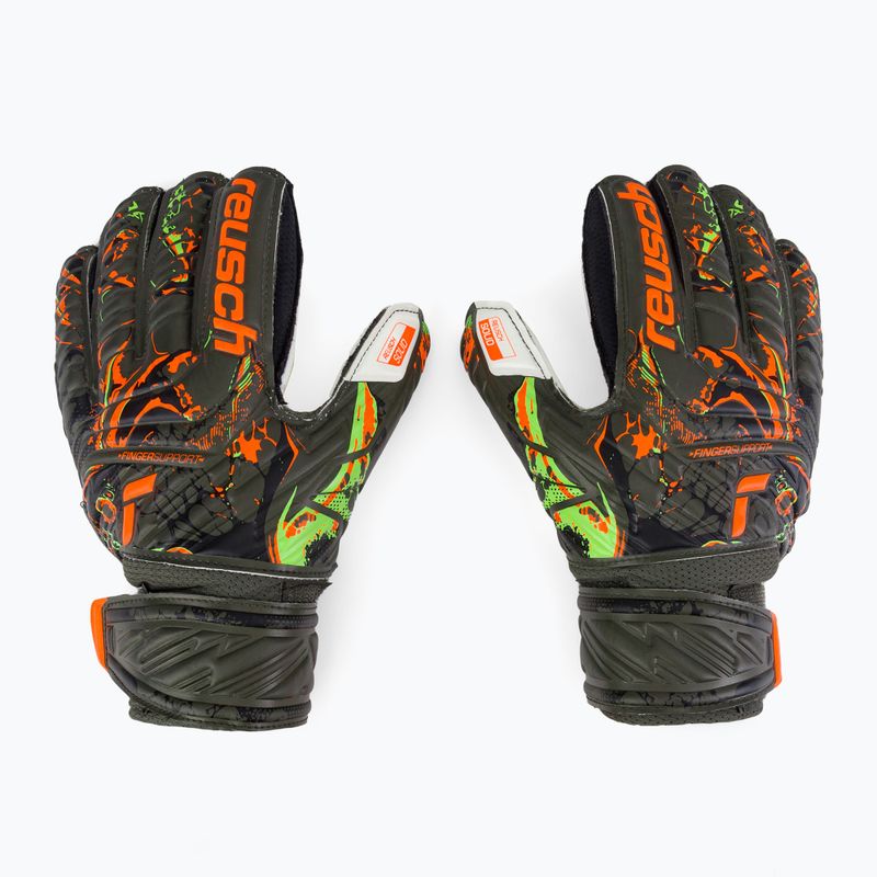 Reusch Attrakt Solid Finger Support Junior gyermek kapuskesztyű zöld 5372010-5556