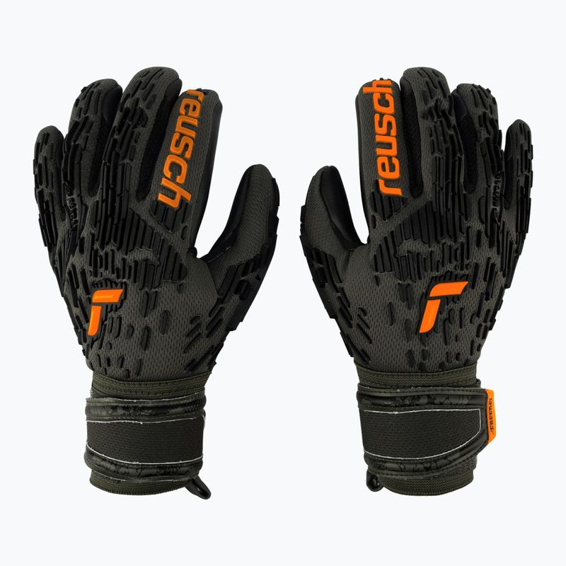 Reusch Attrakt Freegel Silver Junior kapuskesztyű fekete-zöld 5372035-5555