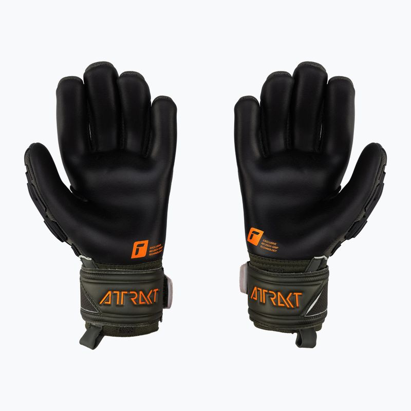Reusch Attrakt Freegel Silver Junior kapuskesztyű fekete-zöld 5372035-5555 2