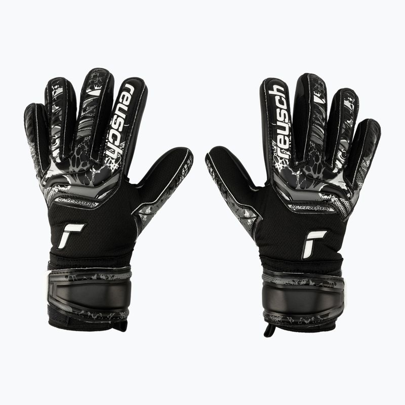 Reusch Attrakt Infinity Finger Support Junior gyermek kapuskesztyű fekete 5372720-7700