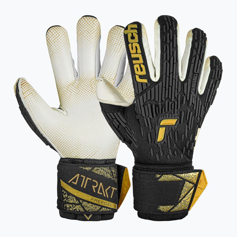 kapuskesztyű Reusch Attrakt Freegel Gold X GluePrint Finger Support black/gold