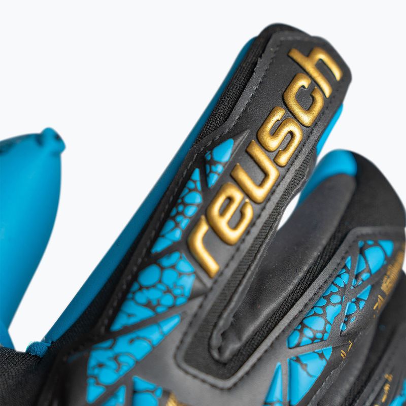 kapuskesztyű Reusch Attrakt Aqua Finger Support black/gold/aqua 5