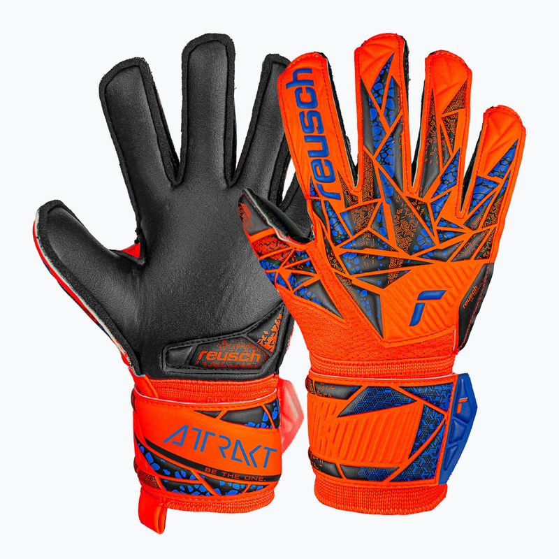 gyermek kapuskesztyű Reusch Attrakt Silver Junior hyper orng/elec blue/blck