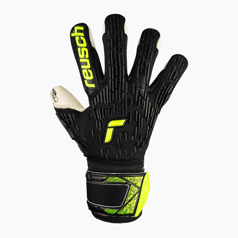 Reusch Attrakt Freegel Gold Finger Support Junior black/safety yellow gyerek kapuskesztyű 2