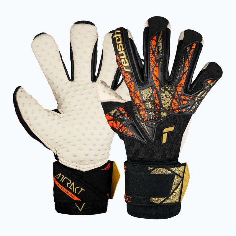 kapuskesztyű Reusch Attrakt SpeedBump Ortho-Tec black/gold/orange
