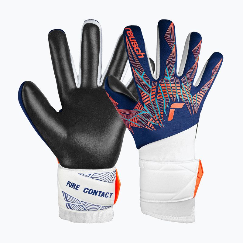 gyermek kapuskesztyű Reusch Pure Contact Silver Junior premium blue/electric orange/black