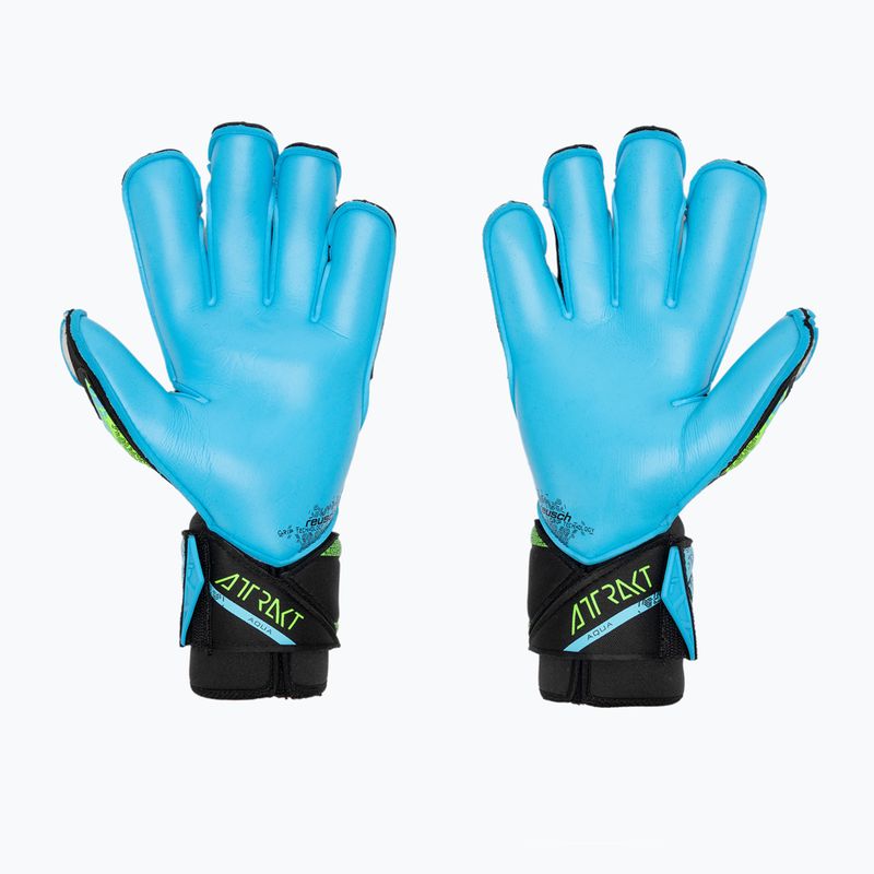 kapuskesztyű Reusch Attrakt Aqua Evolution black/fluo lime/aqua 2