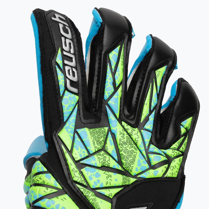 kapuskesztyű Reusch Attrakt Aqua Evolution black/fluo lime/aqua 4