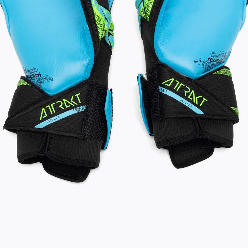 kapuskesztyű Reusch Attrakt Aqua Evolution black/fluo lime/aqua 5