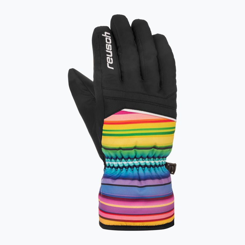 Gyerek síkesztyű Reusch Alan Junior black/multicolour lines 2