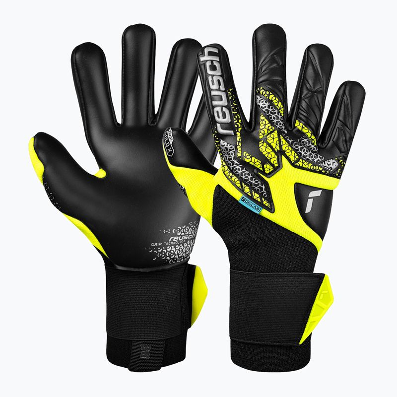Reusch Attrakt Gold X NC Gravity biztonsági kapuskesztyű sárga/ezüst/fekete