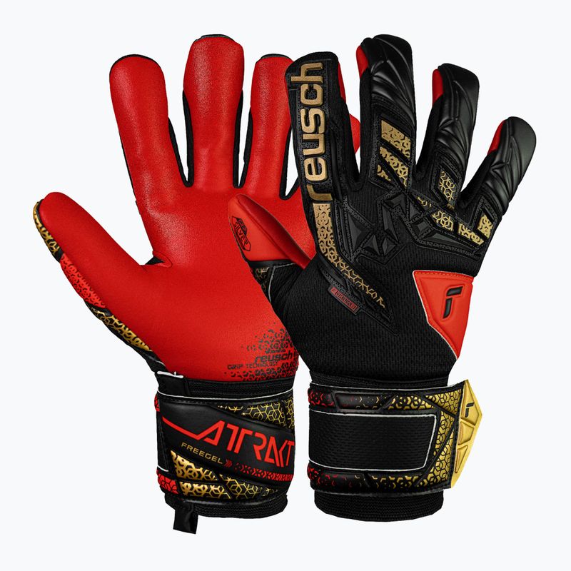 Reusch Attrakt Freegel Silver fekete/arany/tüzes piros kapuskesztyű