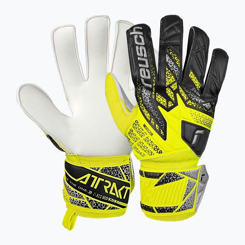 Reusch Attrakt Solid biztonsági sárga/ezüst kapus kesztyű