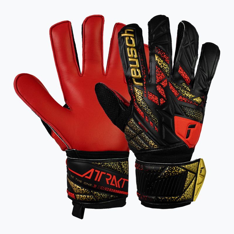 Reusch Attrakt Solid kapuskesztyű fekete/arany/tüzes piros