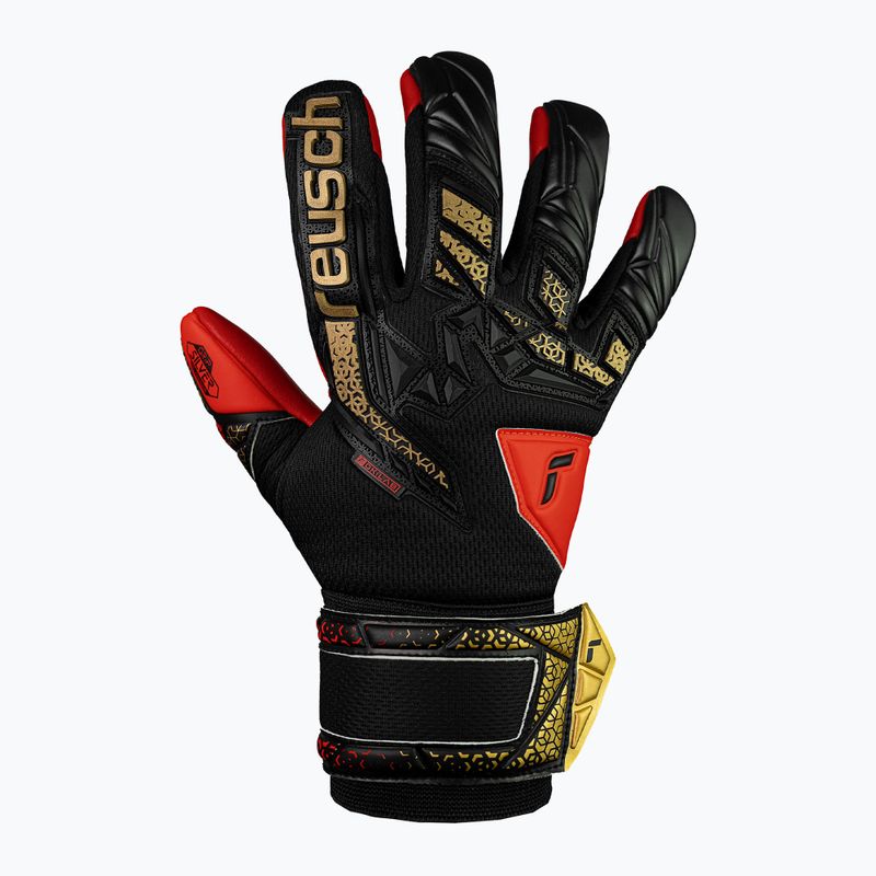 Reusch Attrakt Freegel Silver Junior gyermek kapuskesztyű fekete/arany/tüzes piros 2