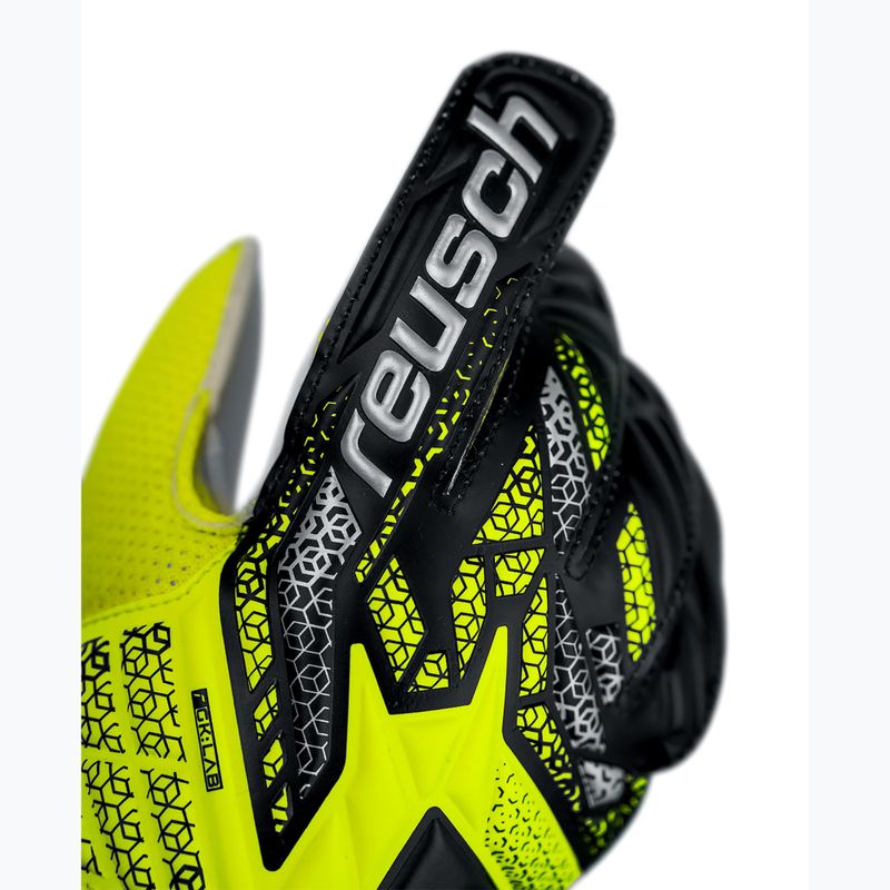 Reusch Attrakt Solid Junior biztonsági sárga/ezüst gyermek kapus kesztyű 5