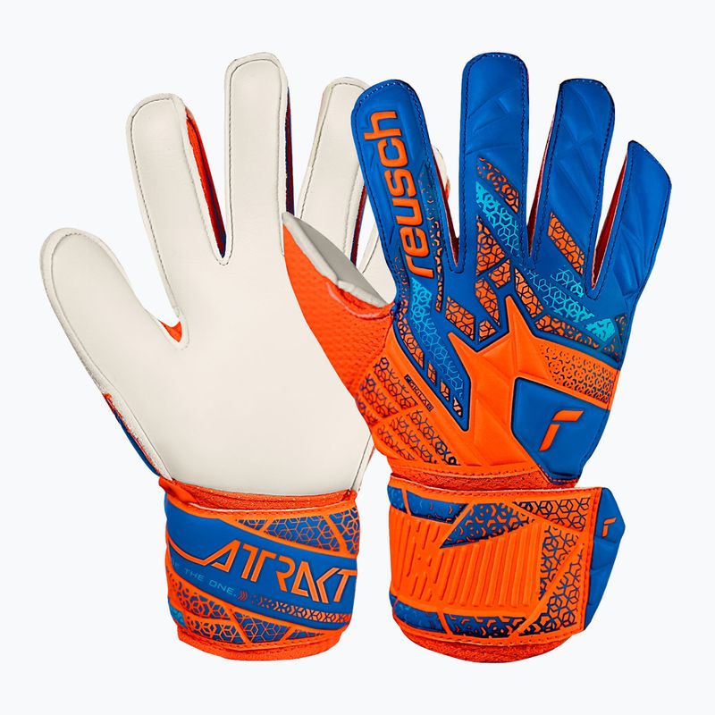 Reusch Attrakt Solid Junior sokkoló narancs/kék gyermek kapuskesztyű