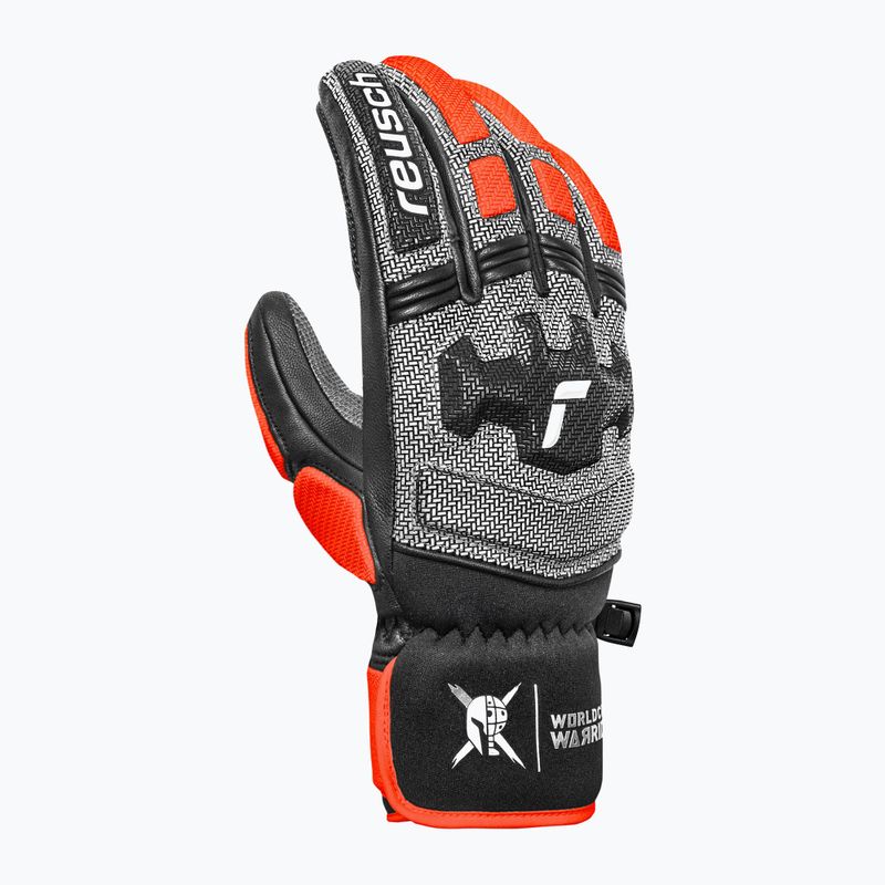 Síkesztyűk Reusch Worldcup Warrior DH black/silver/fluo red 2