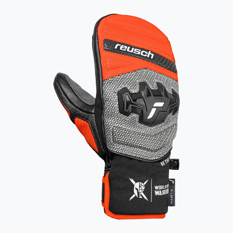 Gyerek síkesztyűk Reusch Worldcup Warrior GS Mitten black/silver/fluo red 2